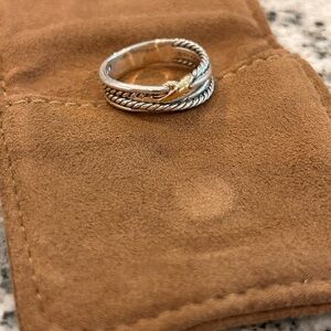 David Yurman Silver and Gold Twisted Ring